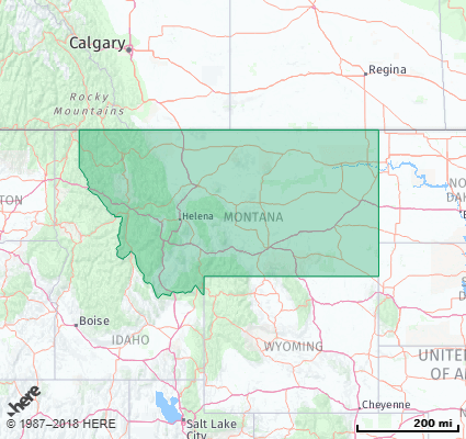 Map showing the ZIP Codes in the State of Montana
