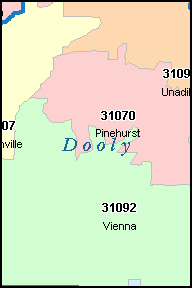 DOOLY County Georgia Digital ZIP Code Map