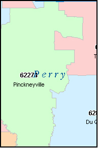 PERRY County, Illinois Digital ZIP Code Map