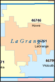 LAGRANGE County, Indiana Digital ZIP Code Map