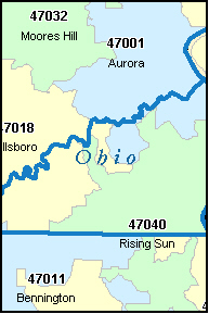 Printable Ohio Zip Code Map