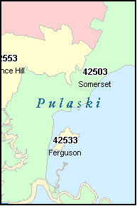 county pulaski map zip code ky kentucky