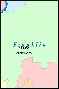 FRANKLIN County, Louisiana Digital ZIP Code Map