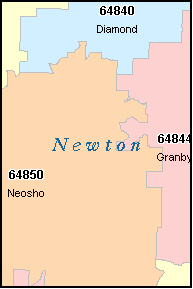 NEWTON County Missouri Digital ZIP Code Map