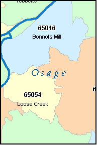 OSAGE County, Missouri Digital ZIP Code Map