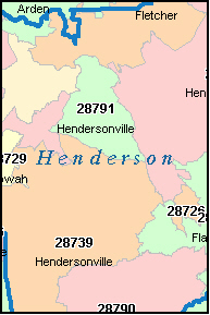 zip henderson code map county nc carolina north codes