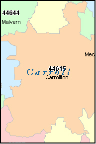 CARROLL County, Ohio Digital ZIP Code Map