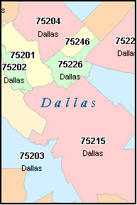 Dallas+tx+zip+code+map