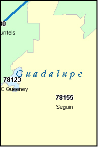 zip county code guadalupe map tx texas