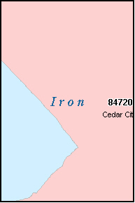 IRON County, Utah Digital ZIP Code Map