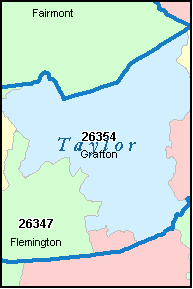 county taylor zip map code wv virginia west