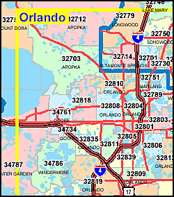 Florida ZIP Code Map including County Maps