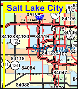 Salt Lake City Utah Zip Code Map