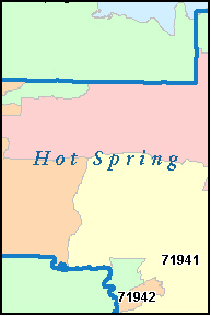 HOT SPRING County, Arkansas Digital ZIP Code Map