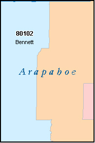 county arapahoe zip code map colorado
