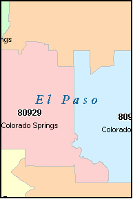 COLORADO SPRINGS Colorado, CO ZIP Code Map Downloads