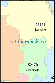 LANSING Iowa, IA ZIP Code Map Downloads