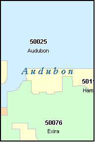 AUDUBON County, Iowa Digital ZIP Code Map