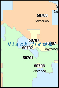 WATERLOO Iowa, IA ZIP Code Map Downloads