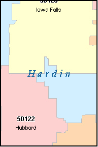 HARDIN County, Iowa Digital ZIP Code Map