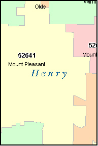 HENRY County, Iowa Digital ZIP Code Map