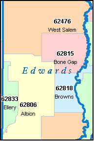 EDWARDS County, Illinois Digital ZIP Code Map