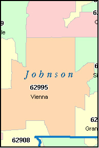 JOHNSON County, Illinois Digital ZIP Code Map
