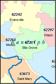 EVANSVILLE Illinois, IL ZIP Code Map Downloads