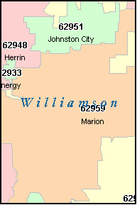 WILLIAMSON County, Illinois Digital ZIP Code Map