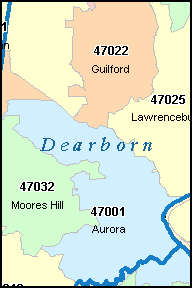 Dearborn Zip Code Map