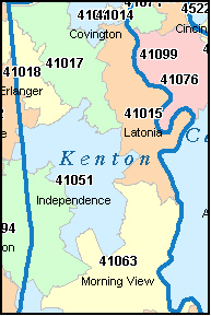 INDEPENDENCE Kentucky, KY ZIP Code Map Downloads