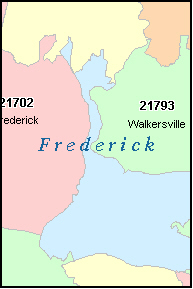 FREDERICK County, Maryland Digital ZIP Code Map