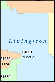 LIVINGSTON County, Missouri Digital ZIP Code Map