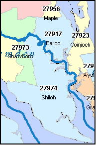 CURRITUCK County, North Carolina Digital ZIP Code Map