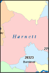 HARNETT County, North Carolina Digital ZIP Code Map