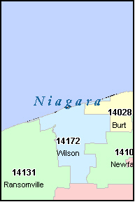 NIAGARA County, New York Digital ZIP Code Map