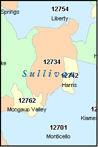 zip county sullivan code ny map codes york maps