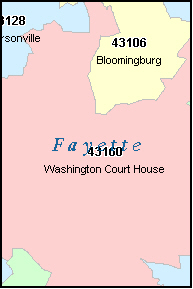 FAYETTE County, Ohio Digital ZIP Code Map
