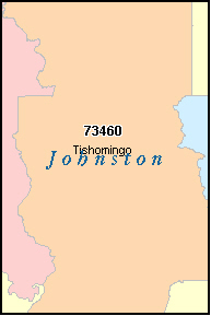 JOHNSTON County, Oklahoma Digital ZIP Code Map