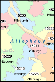Pittsburgh Zip Code Map