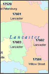 Lancaster Pa Zip Codes Map