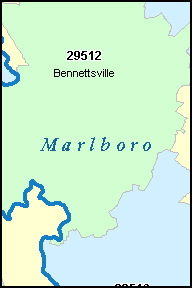 MARLBORO County, South Carolina Digital ZIP Code Map