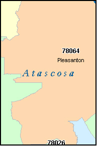 PLEASANTON Texas, TX ZIP Code Map Downloads