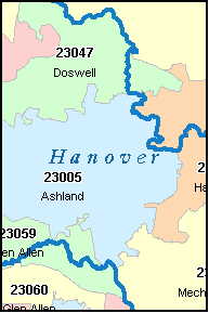 zip hanover county code map va virginia codes