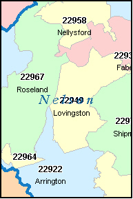 NELSON County, Virginia Digital ZIP Code Map