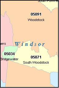 WINDSOR County, Vermont Digital ZIP Code Map