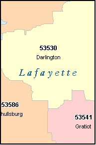 Lafayette Co Zip Code Map - Map of world